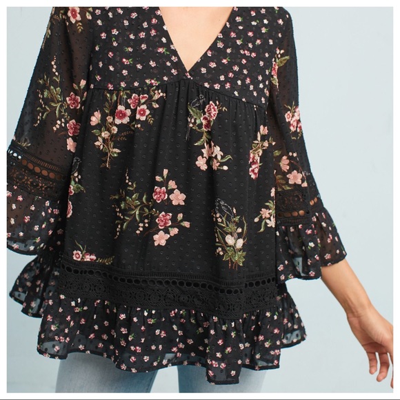 Anthropologie Tops - ⭐️ Maeve Steffy Floral Bell Sleeve Blouse